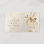 muziekdocent butterflies design visitekaartje (Voorkant)
