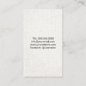 Muziekdocent Elegant Linnen Treble Clef Musical Visitekaartje (Achterkant)