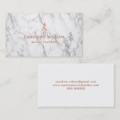 Muziekdocent Elegant roos Gold Clef op marmer Visitekaartje (Voorkant / Achterkant)