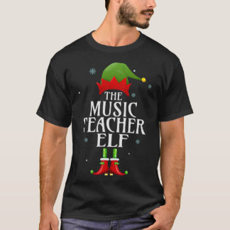 Muziekdocent Elf Xmas Matching Family Group Chris T-shirt