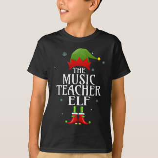 Muziekdocent Elf Xmas Matching Family Group Chris T-shirt