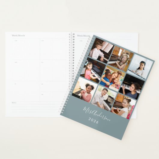 Muziekdocent Fotocollage Aangepast Jaar Planner (Display)