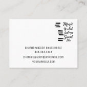 Muziekdocent gepersonaliseerd visitekaartje (Achterkant)