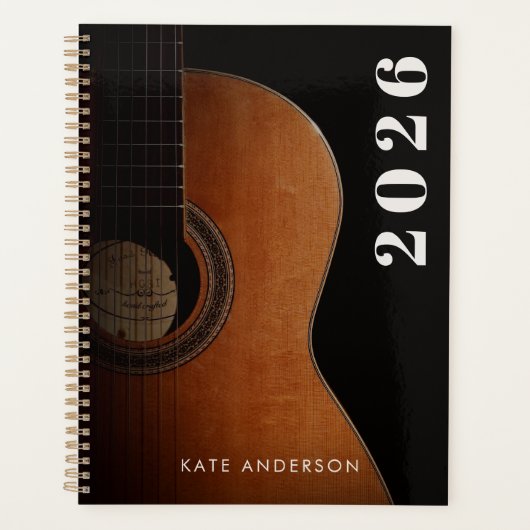 Muziekdocent Gitaarmuzikant Moderne foto 2026 Planner (Voorkant)
