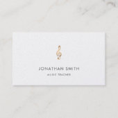 Muziekdocent Gold Treble Clef Modern Visitekaartje (Voorkant)