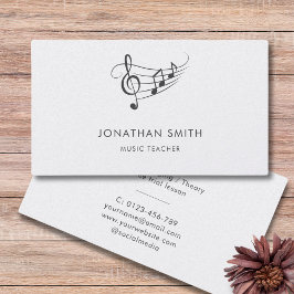 Muziekdocent Gold Treble Clef Modern Visitekaartje