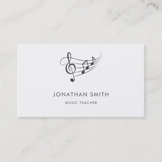 Muziekdocent Gold Treble Clef Modern Visitekaartje (Voorkant)