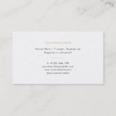 Muziekdocent Gold Treble Clef Modern White Visitekaartje (Achterkant)