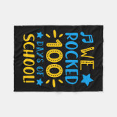 Muziekdocent - Happy 100th Day of School We Rocke Fleece Deken (Voorkant (Horizontaal))