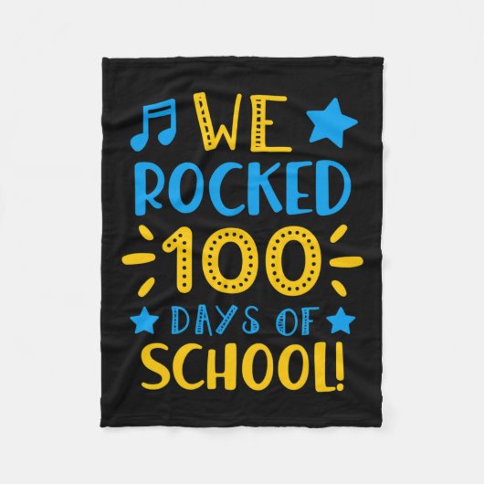 Muziekdocent - Happy 100th Day of School We Rocke Fleece Deken (Voorkant)