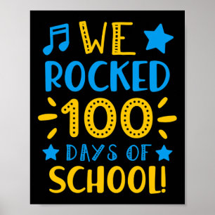 Muziekdocent - Happy 100th Day of School We Rocke Poster