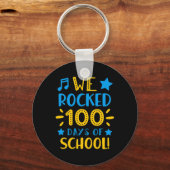 Muziekdocent - Happy 100th Day of School We Rocke Sleutelhanger (Voorkant)