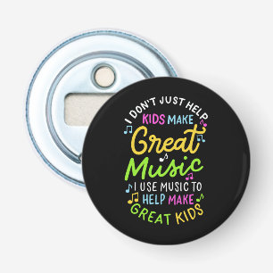 Muziekdocent - Help Kinder muziek cadeau te doen Button Flesopener