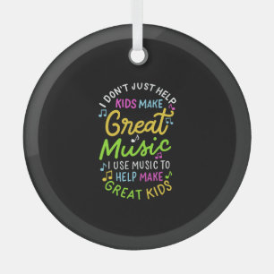 Muziekdocent - Help Kinder muziek cadeau te doen Glas Ornament