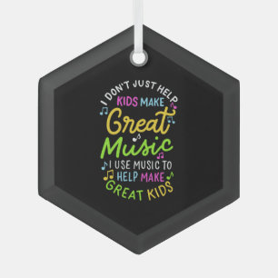 Muziekdocent - Help Kinder muziek cadeau te doen Glas Ornament