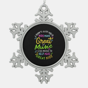 Muziekdocent - Help Kinder muziek cadeau te doen Tin Sneeuwvlok Ornament