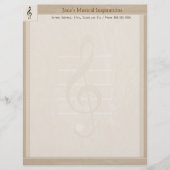 Muziekdocent Letterhead Briefpapier Briefhoofd (Voorkant)