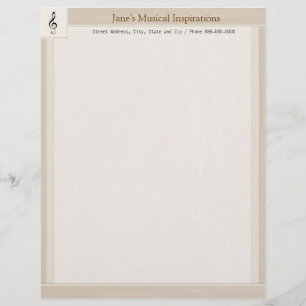 Muziekdocent Letterhead Briefpapier Briefhoofd Sjabloon
