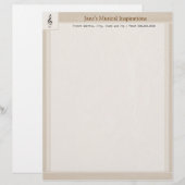 Muziekdocent Letterhead Briefpapier Briefhoofd Sjabloon (Voorkant / Achterkant)
