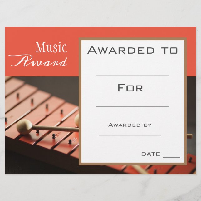 Muziekdocent Muziek Percussion Award (Voorkant)