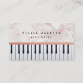 muziekdocent pianist elegant roze marmer visitekaartje (Voorkant)