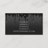 muziekdocent pianist zwarte glitter visitekaartje (Achterkant)