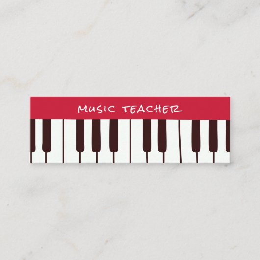 Muziekdocent piano privé lessen mini visitekaartje (Voorkant)