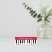Muziekdocent piano privé lessen mini visitekaartje (Staand voorkant)