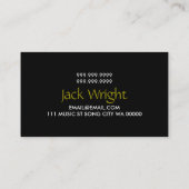 Muziekdocent Piano Tuning & Repair Visitekaartje (Achterkant)