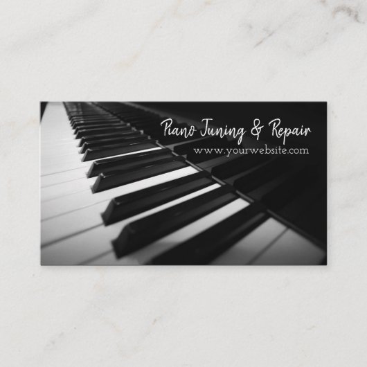 Muziekdocent Piano Tuning & Repair Visitekaartje (Voorkant)