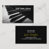 Muziekdocent Piano Tuning & Repair Visitekaartje (Voorkant / Achterkant)
