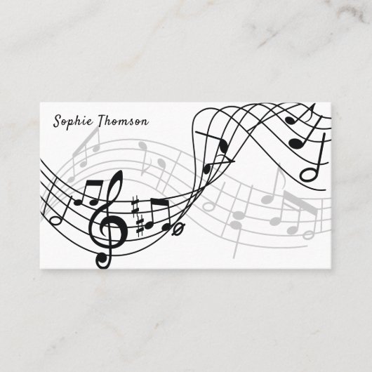 Muziekdocent privélessen visitekaartje (Voorkant)