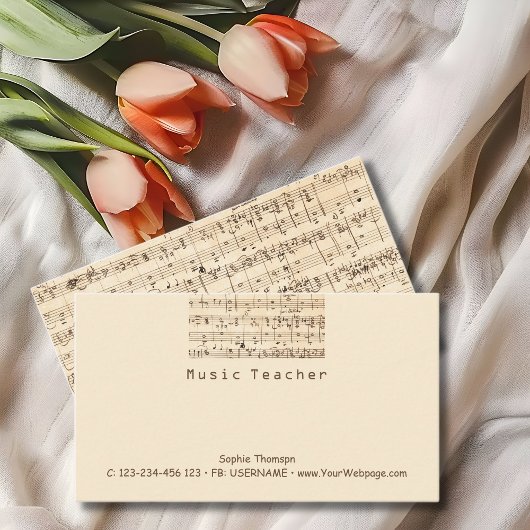 Muziekdocent privélessen visitekaartje