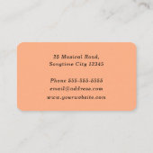 Muziekdocent QR Code Stijlvolle Peach Visitekaartje (Achterkant)