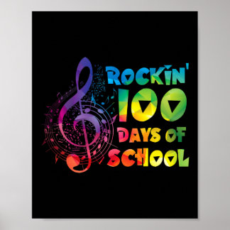 Muziekdocent -rockin 100 Days of School Music Key Poster