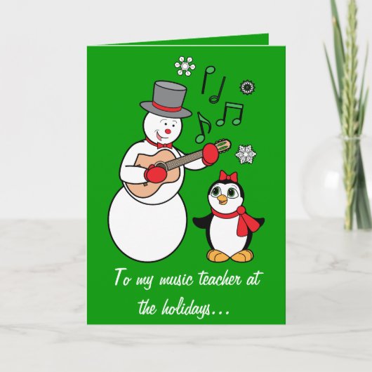 Muziekdocent Vakantie Kaart van Student (Voorkant)