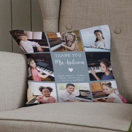 Muziekdocent Waardering Fotocollage Blauw Kussen