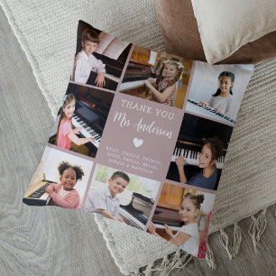 Muziekdocent Waardering Fotocollage Roze Kussen