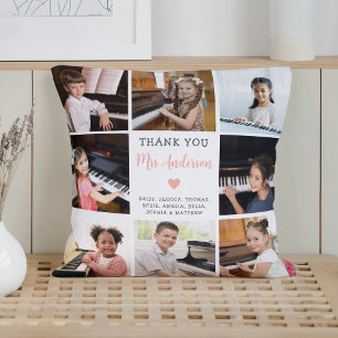 Muziekdocent Waardering Fotocollage Wit Kussen