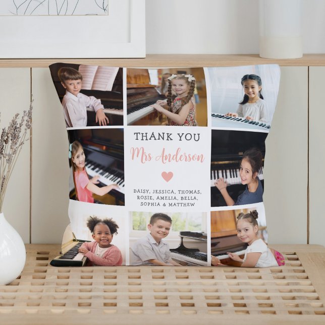 Muziekdocent Waardering Fotocollage Wit Kussen (Creator heeft geüpload)