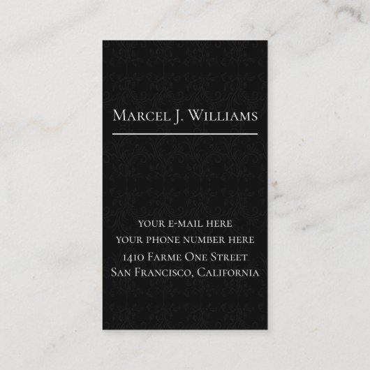 Muziekdocent zwart-wit professional visitekaartje (Achterkant)