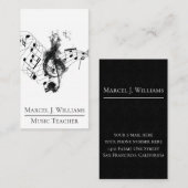 Muziekdocent zwart-wit professional visitekaartje (Voorkant / Achterkant)