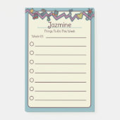 Muziekdoodles: Wekelijkse takenlijst voor kinderen Post-it® Notes (Voorkant)