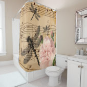 Muziekdragonfly-douchergordijn Douchegordijn (In situ)