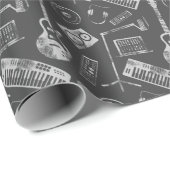 Muziekelementen: naadloze achtergrond. cadeaupapier (Rol Hoek)