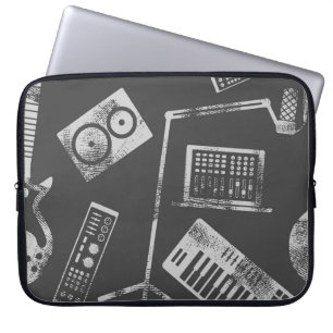 Muziekelementen: naadloze achtergrond. laptop sleeve