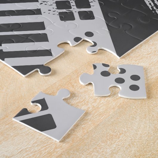 Muziekelementen:  naadloze achtergrond. legpuzzel (Zijkant)