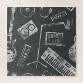 Muziekelementen:  naadloze achtergrond. legpuzzel (Verticaal)