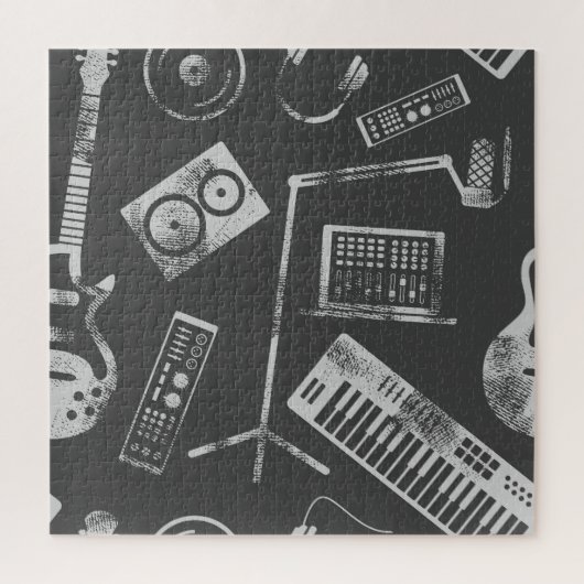 Muziekelementen:  naadloze achtergrond. legpuzzel (Verticaal)