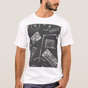 Muziekelementen:  naadloze achtergrond. t-shirt